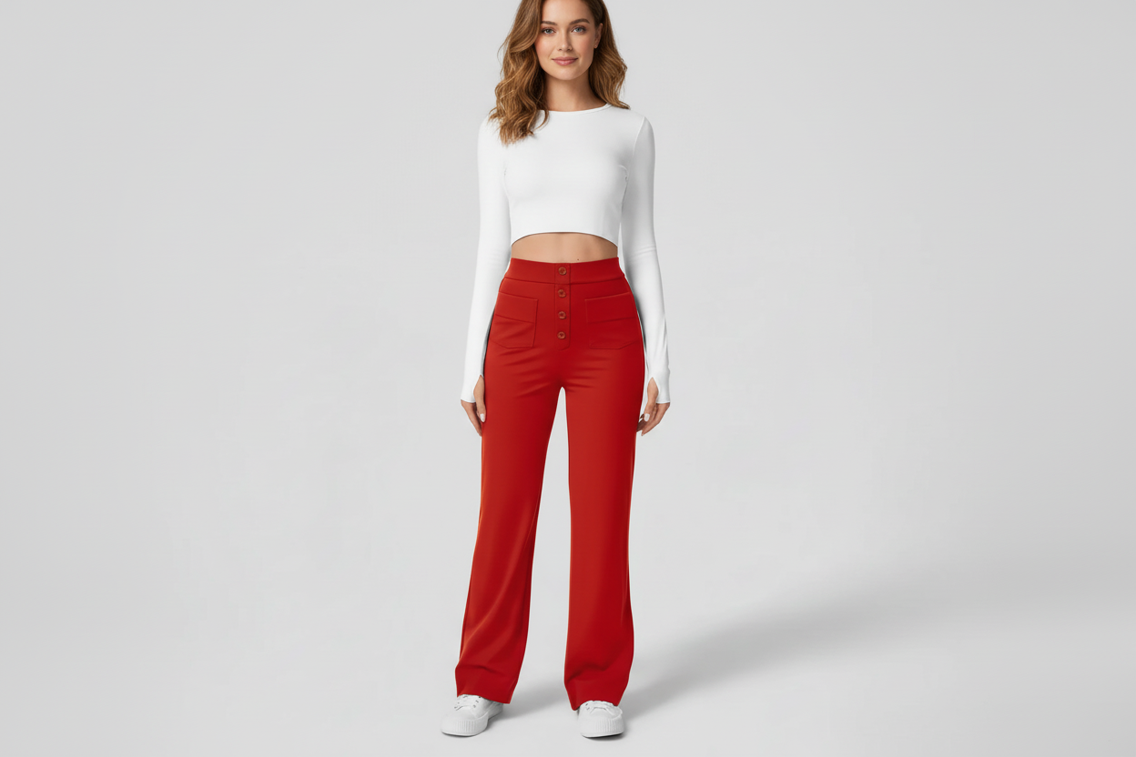High Waist Wide Leg Baggy Trousers