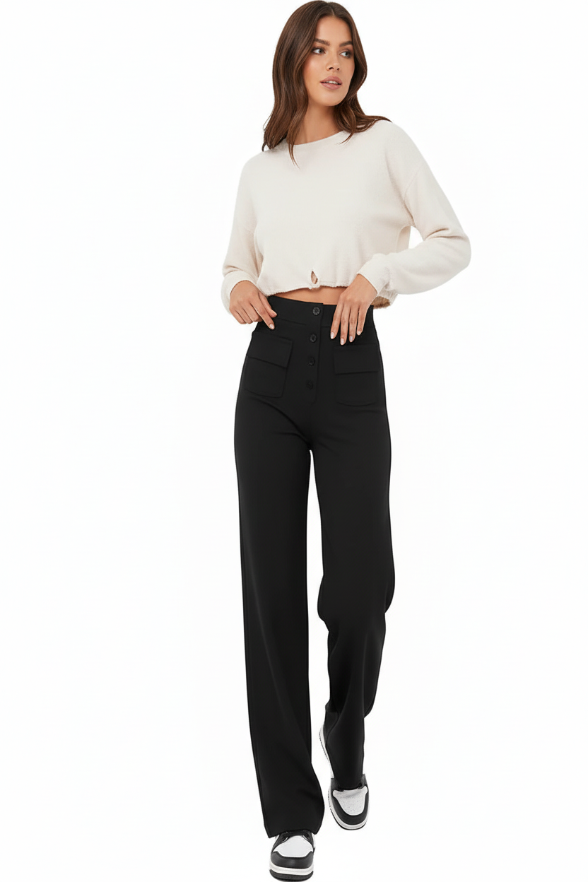 High Waist Wide Leg Baggy Trousers