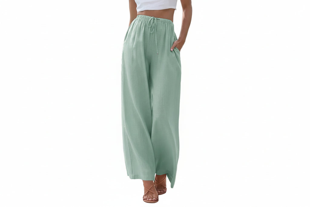 Drawstring Wide-Leg Pants