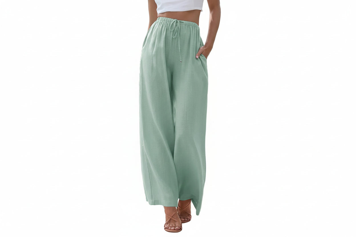 Drawstring Wide-Leg Pants