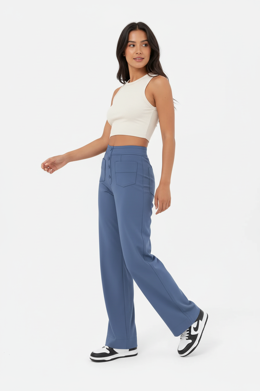 High Waist Wide Leg Baggy Trousers