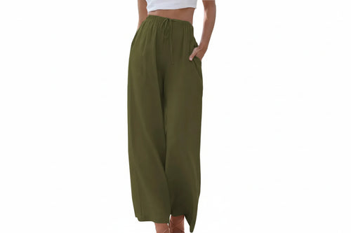 Drawstring Wide-Leg Pants