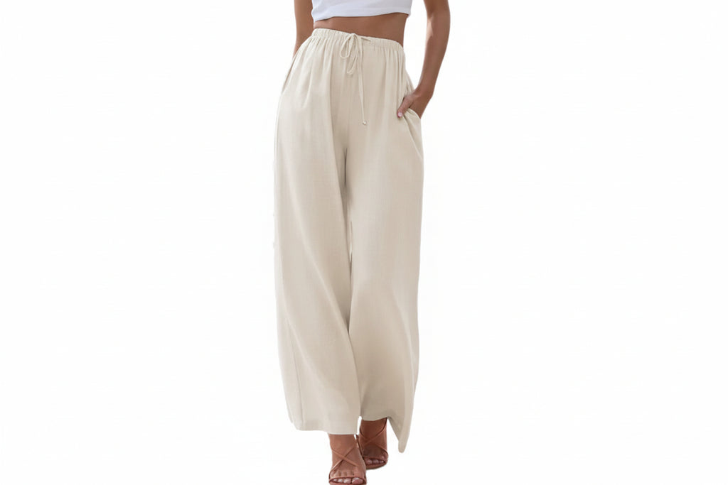 Drawstring Wide-Leg Pants