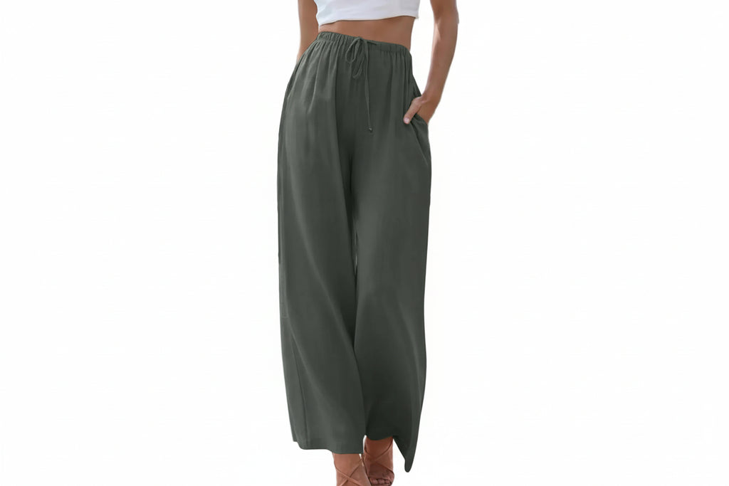 Drawstring Wide-Leg Pants
