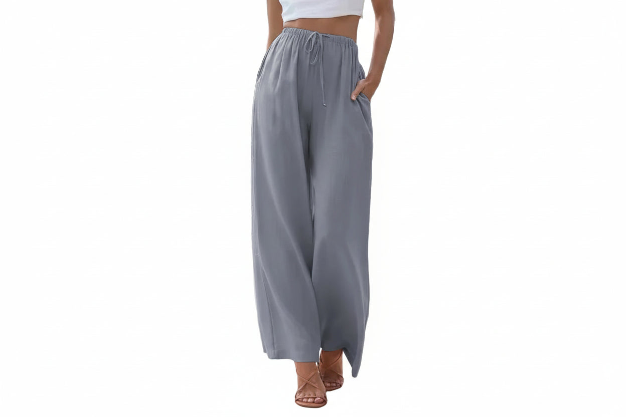 Drawstring Wide-Leg Pants