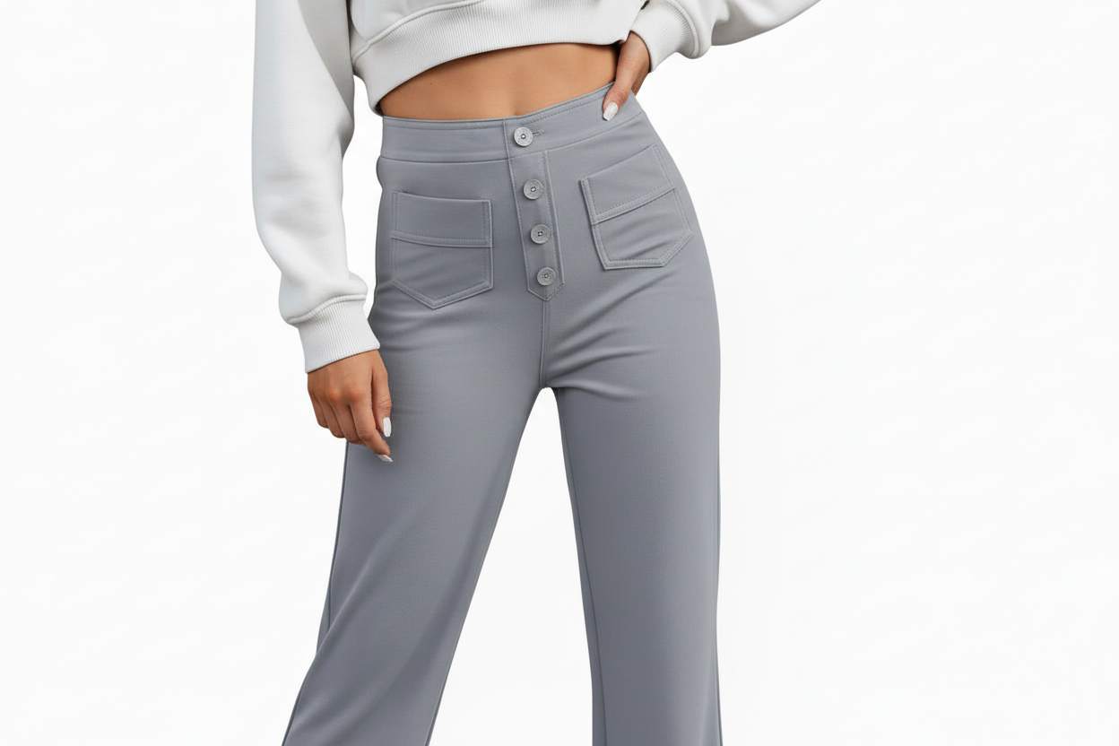 High Waist Wide Leg Baggy Trousers