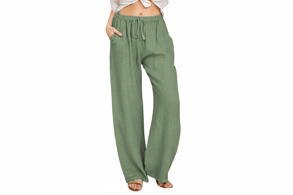 Drawstring High Waist Palazzo Pants