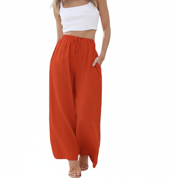 Drawstring Wide-Leg Pants