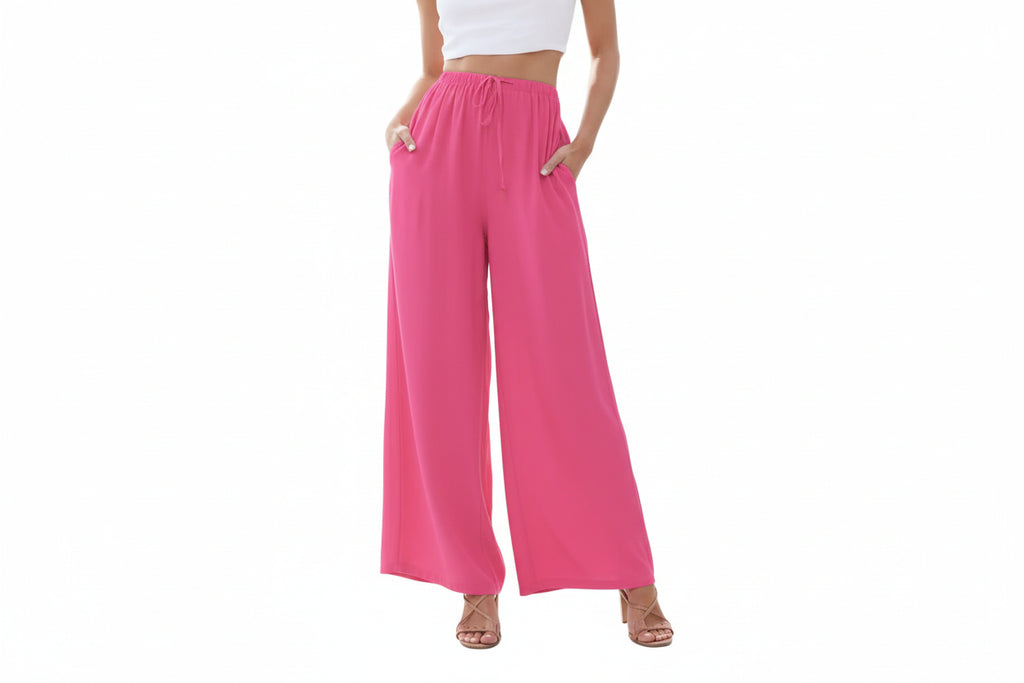 Drawstring Wide-Leg Pants