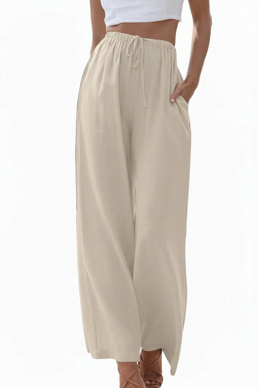 Drawstring Wide-Leg Pants