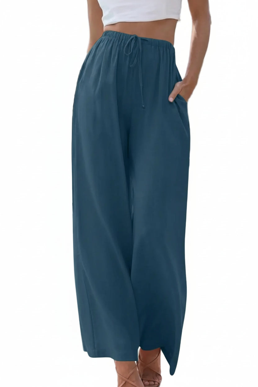 Drawstring Wide-Leg Pants