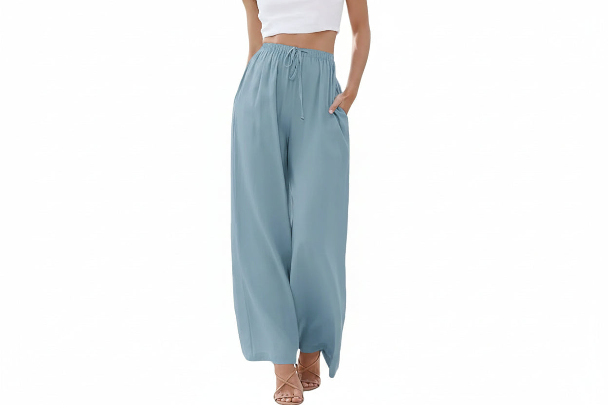 Drawstring Wide-Leg Pants