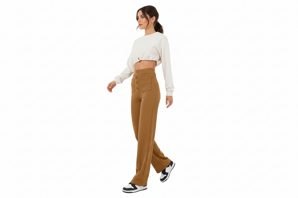 High Waist Wide Leg Baggy Trousers