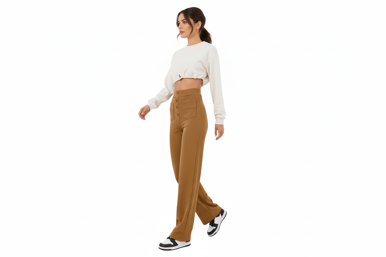 High Waist Wide Leg Baggy Trousers