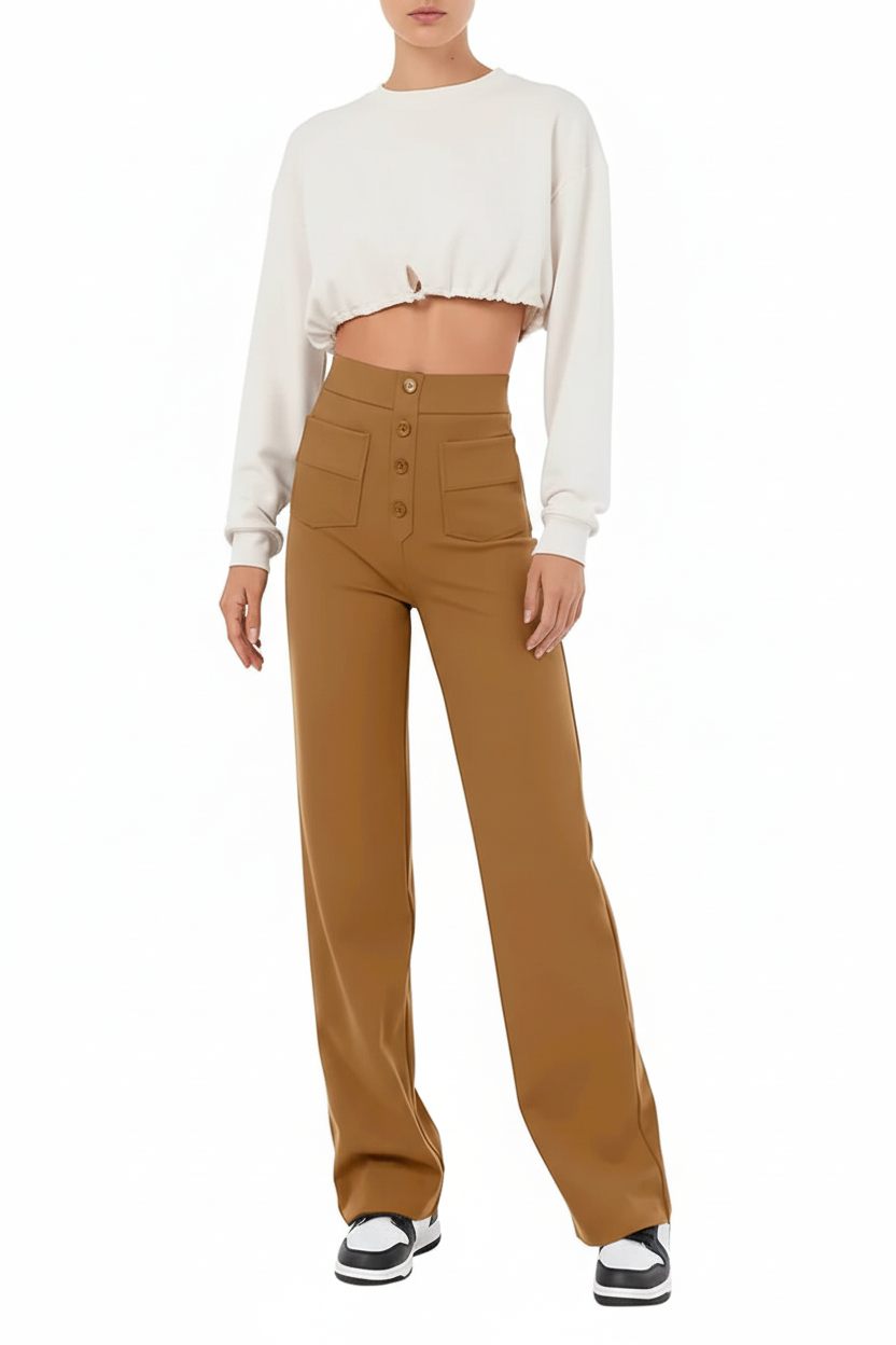 High Waist Wide Leg Baggy Trousers