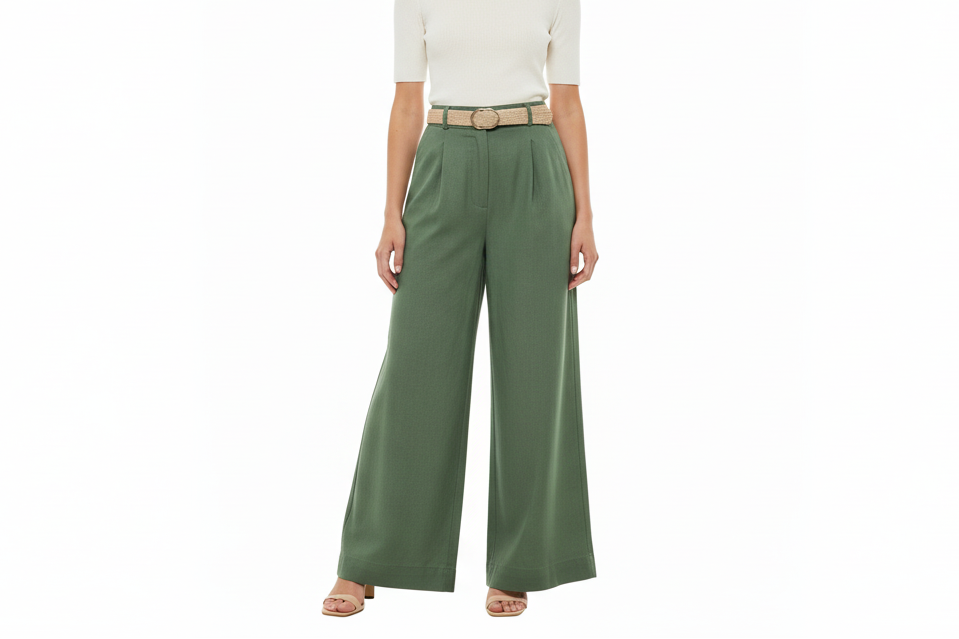 Drawstring Wide-Leg Pants