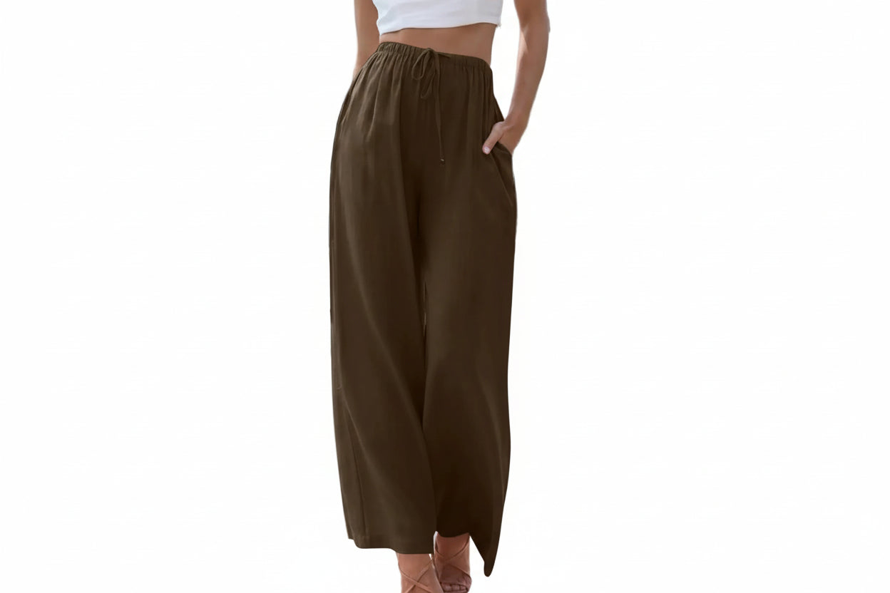 Drawstring Wide-Leg Pants